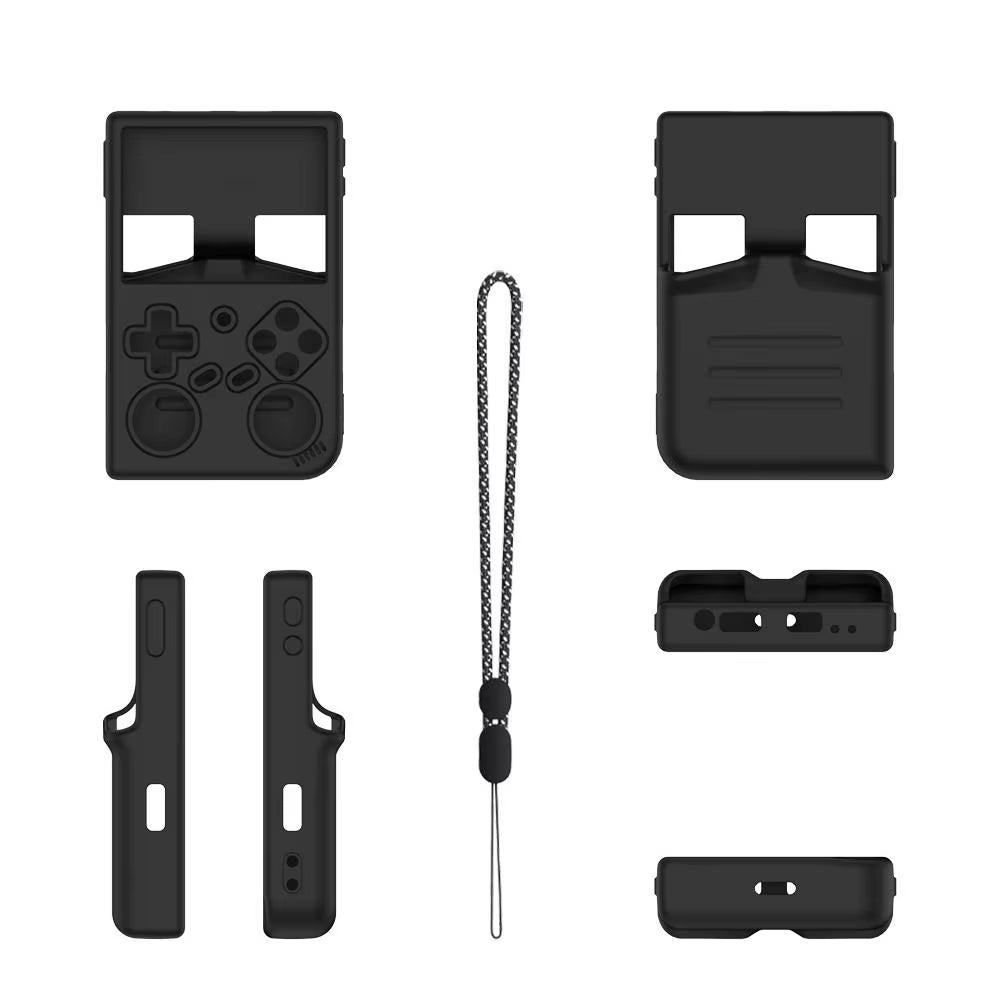 Silicone Case for RG35XX Pro with Wrist Strap Full Fit Shockproof Anti-Scratch Non-Slip All-Round Protection Soft Shell Cover