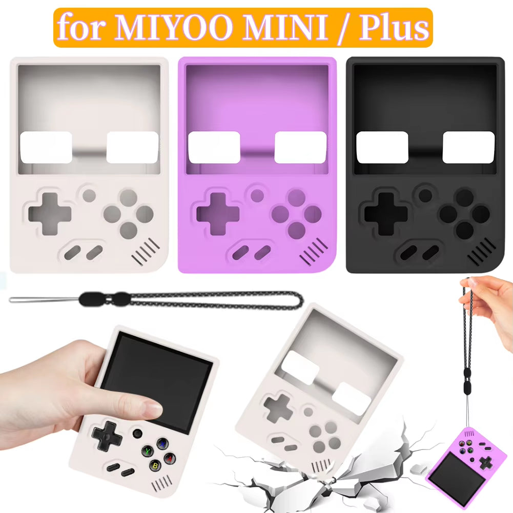 Silicone Protection Skin for MIYOO Soft Case Cover Sleeve Anti-Scratch Non-Slip with Lanyard for MIYOO MINI plus Game Console