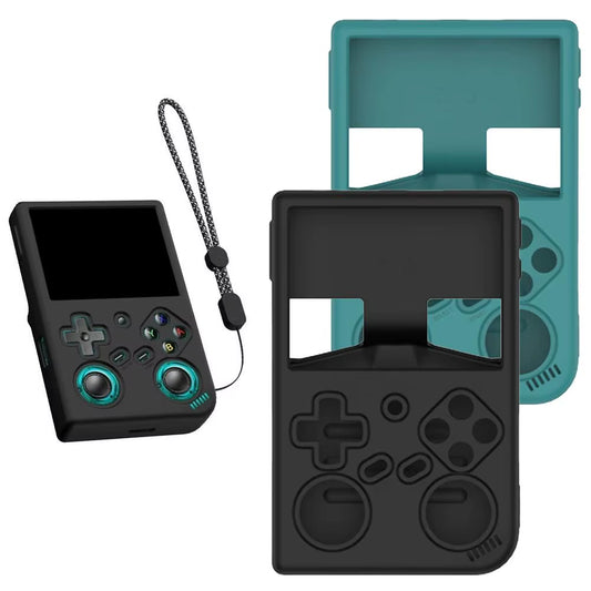 Silicone Case for RG35XX Pro with Wrist Strap Full Fit Shockproof Anti-Scratch Non-Slip All-Round Protection Soft Shell Cover