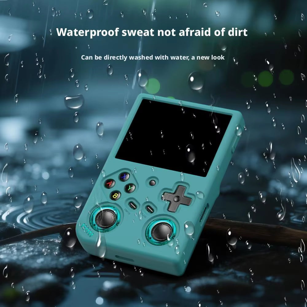 Silicone Case for RG35XX Pro with Wrist Strap Full Fit Shockproof Anti-Scratch Non-Slip All-Round Protection Soft Shell Cover