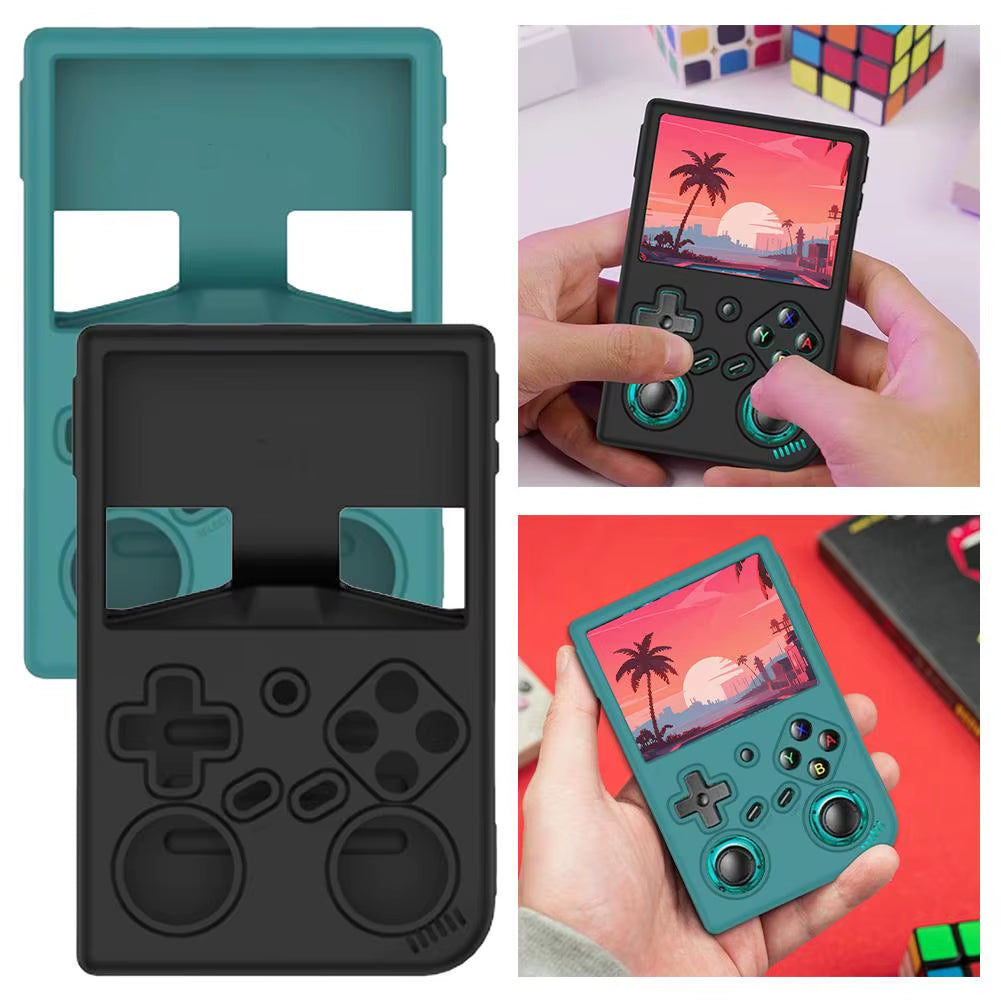 Silicone Case for RG35XX Pro with Wrist Strap Full Fit Shockproof Anti-Scratch Non-Slip All-Round Protection Soft Shell Cover