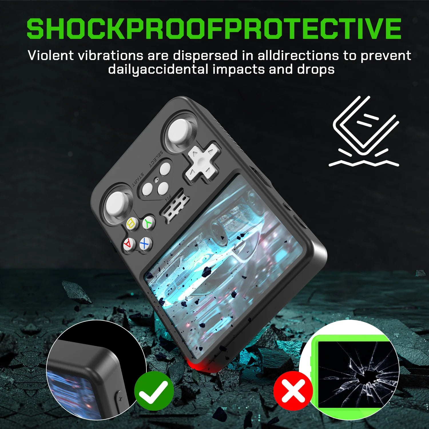 Soft Silicone Rubber Skin Cover for R36S Retro Handheld Game Console, Back Protective Case for R36S Protector Accessories